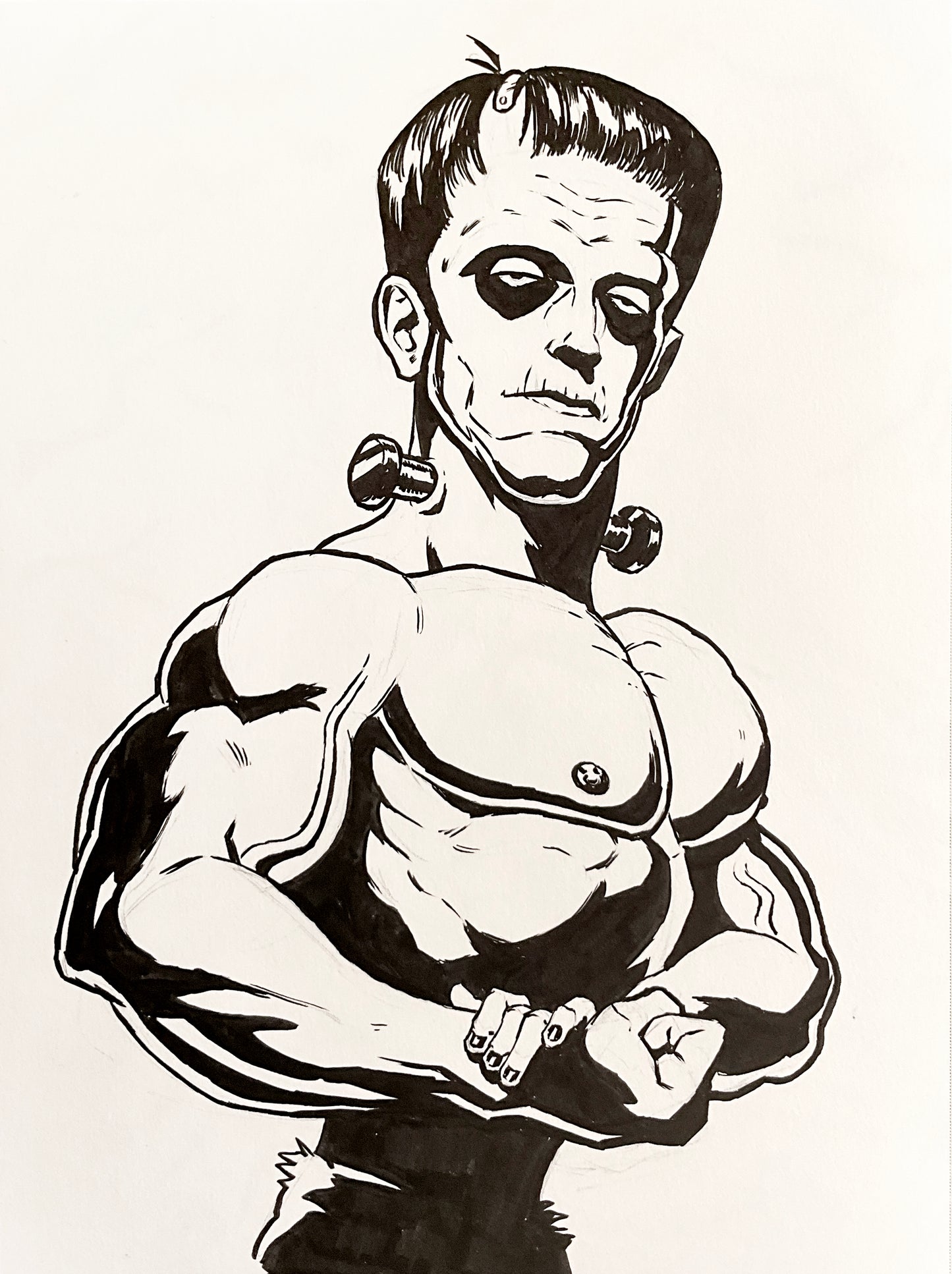 Frankenlifter – 9×12 Original Sketch