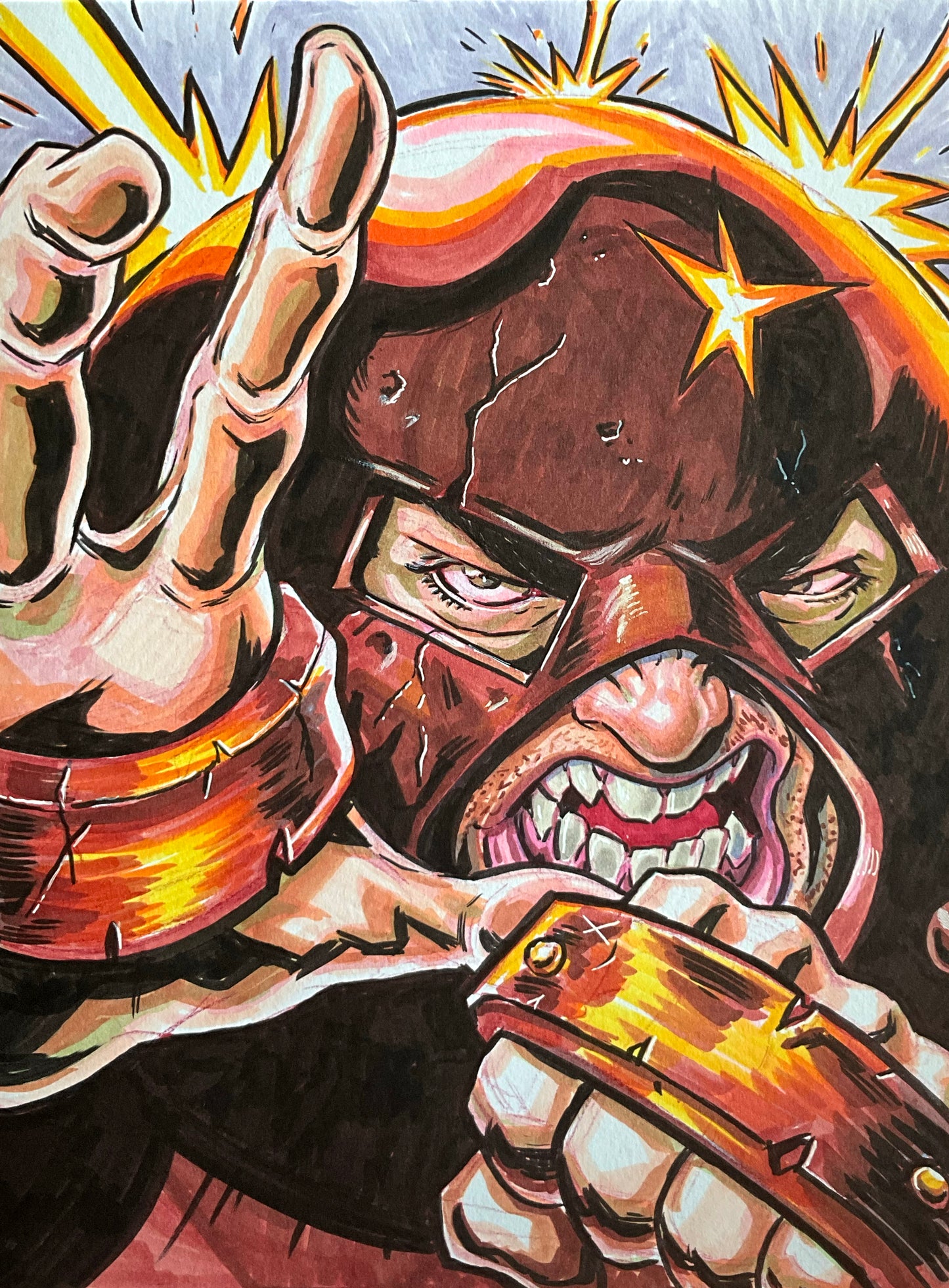 Juggernaut – 9×12 Original Fan Art Sketch