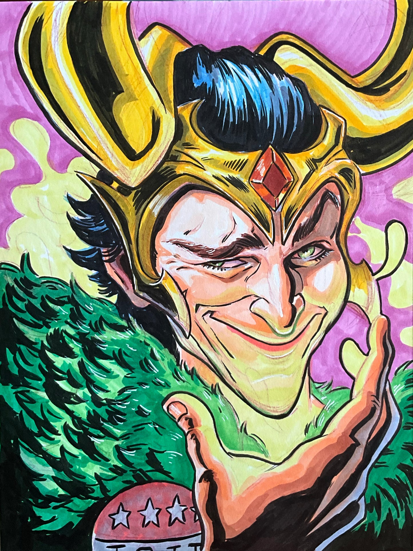 President Loki – 9×12 Original Fan Art Sketch