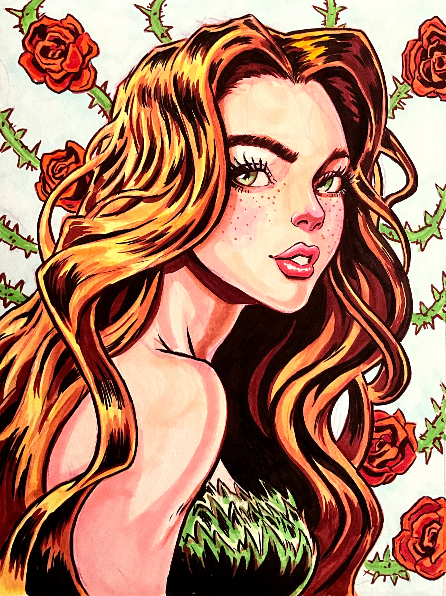 Poison Ivy – 9×12 Original Fan Art Sketch