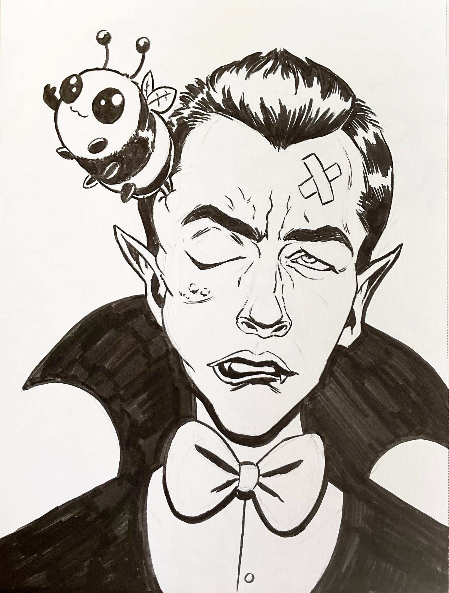 Stung – 9×12 Original Sketch