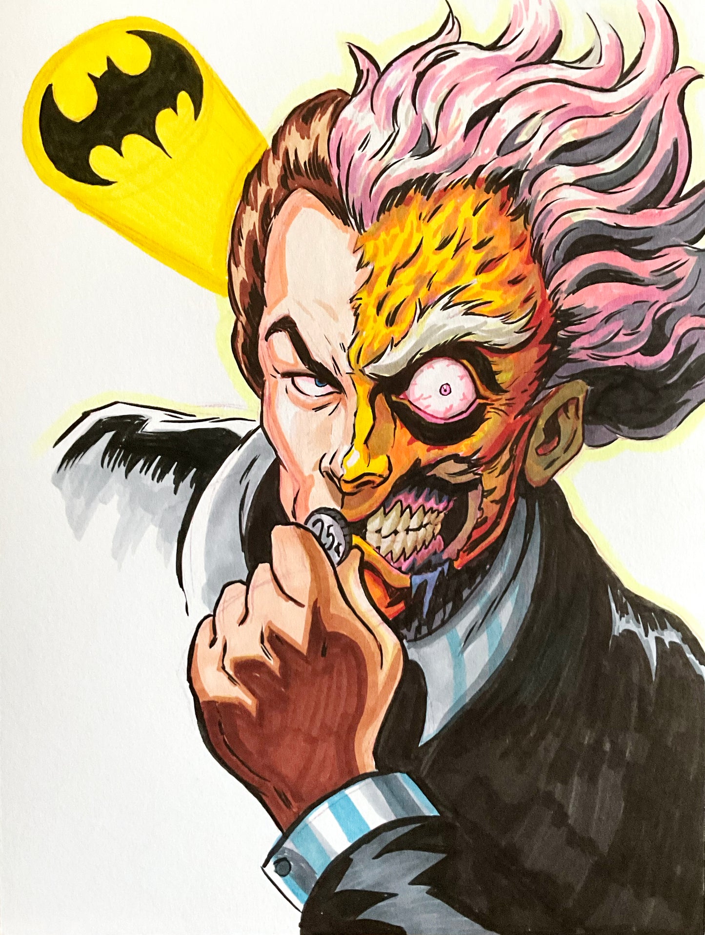 Two-Face – 9×12 Original Sketch