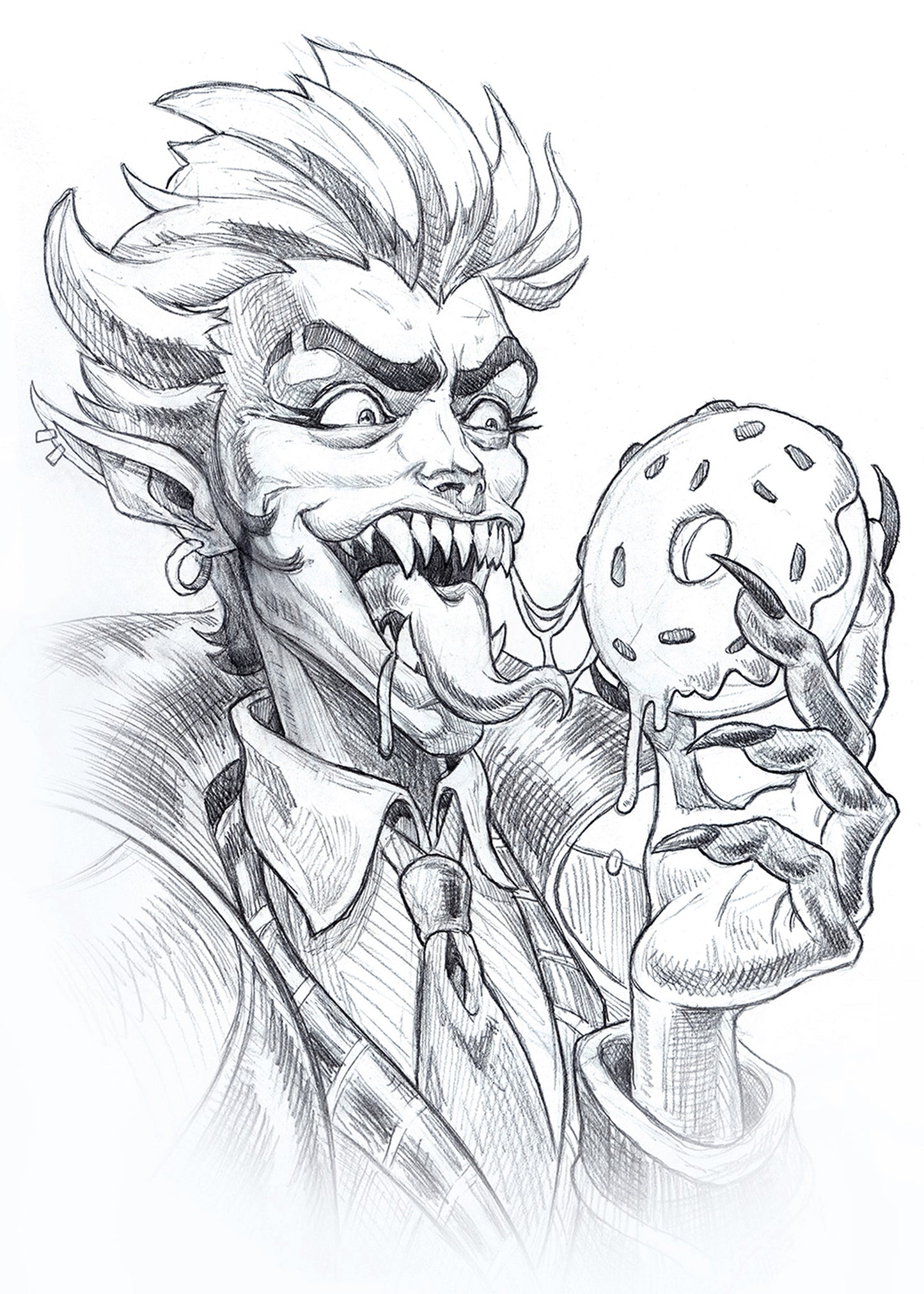 "Vampire and His Donut" 5x7 Print