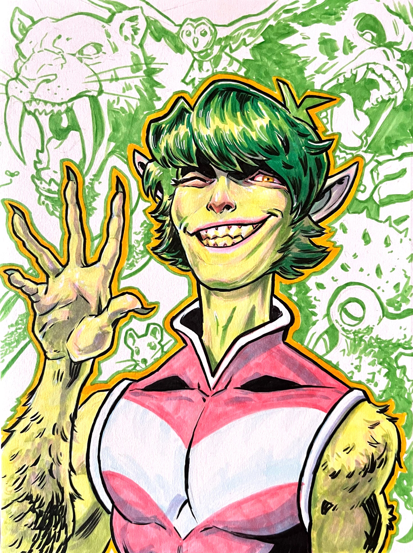 Beast Boy – 9×12 Original Fan Art Sketch (SOLD)