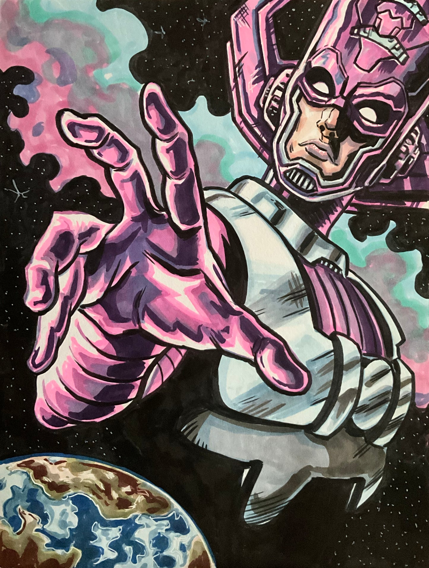 Galactus – 9×12 Original Fan Art Sketch