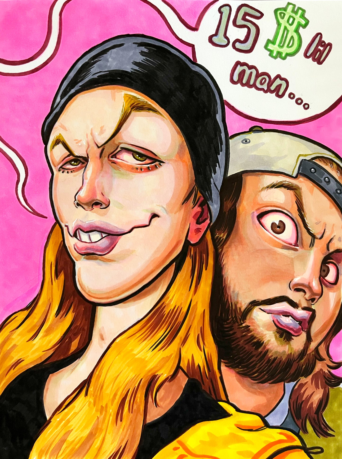 Jay & Silent Bob – 9×12 Original Fan Art Sketch (SOLD)