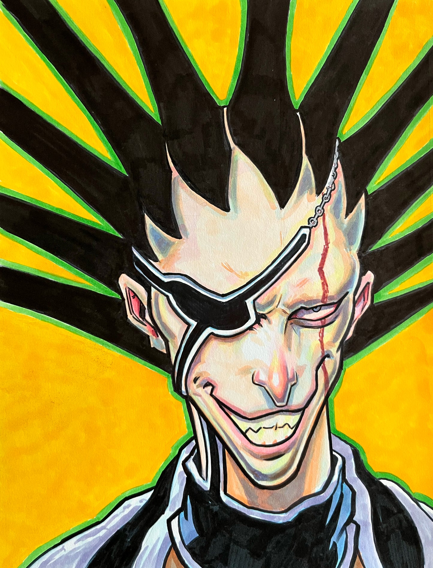 Kenpachi – 9×12 Original Fan Art Sketch