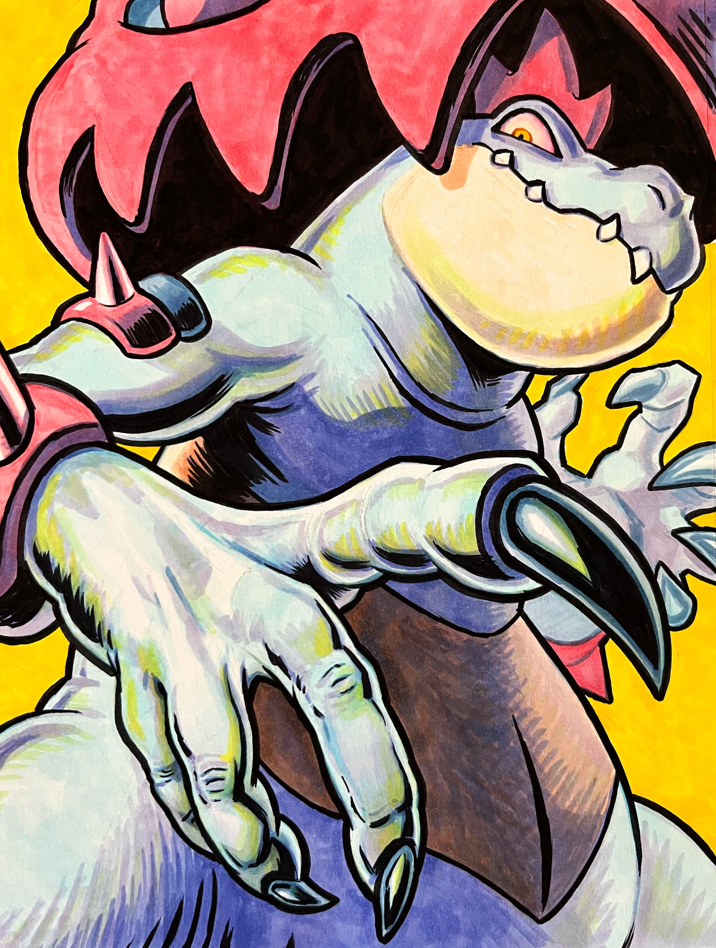 Mega Feraligatr – 9×12 Original Fan Art Sketch (SOLD)