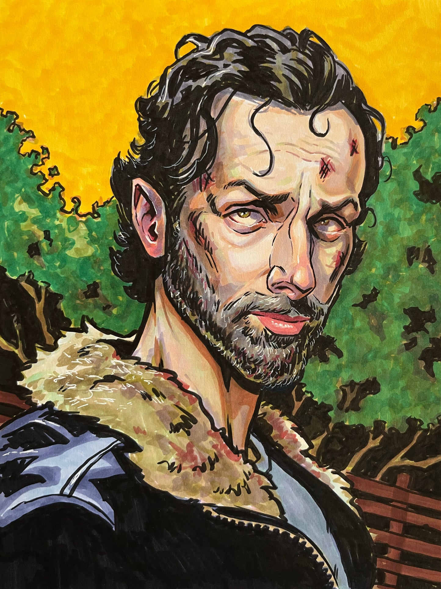 Rick Grimes– 9×12 Original Fan Art Sketch