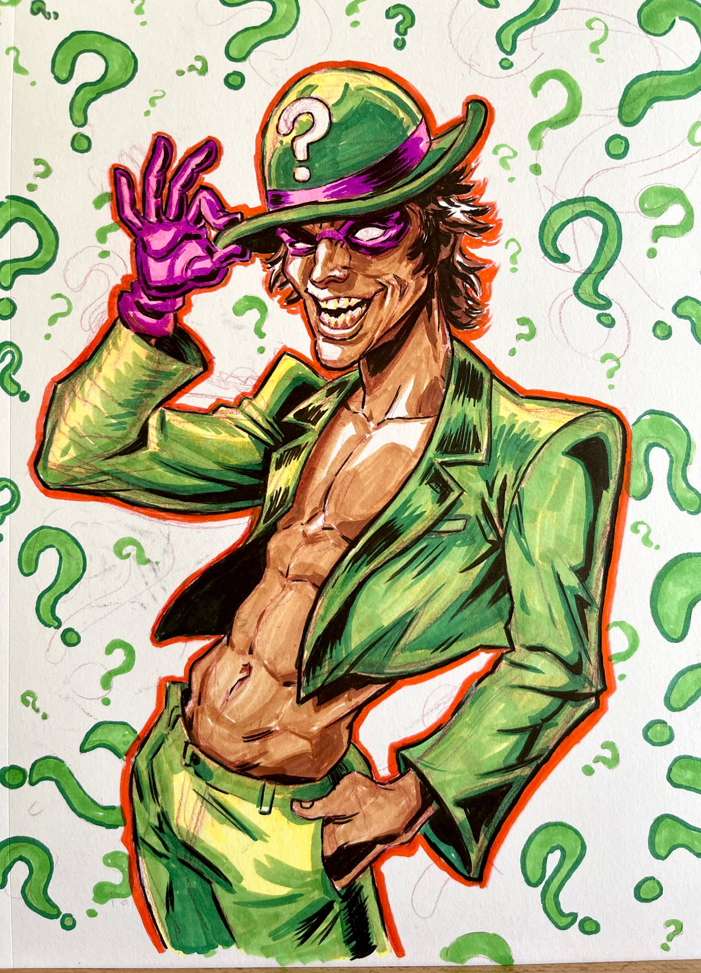 Riddler – 9×12 Original Sketch (SOLD)