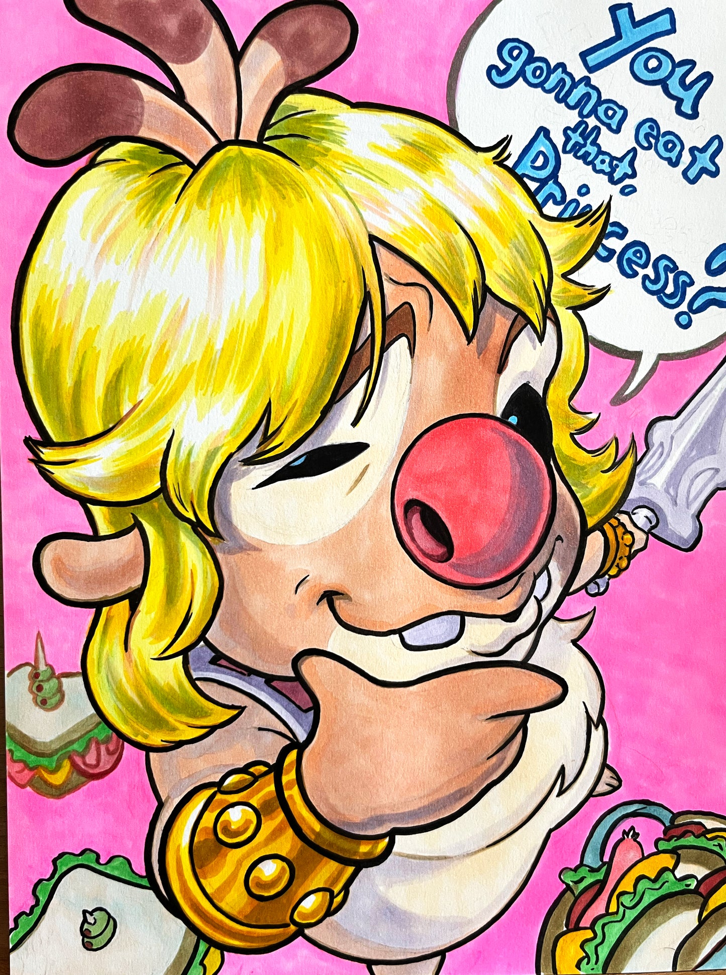 Reuben as He-man – 9×12 Original Fan Art Sketch