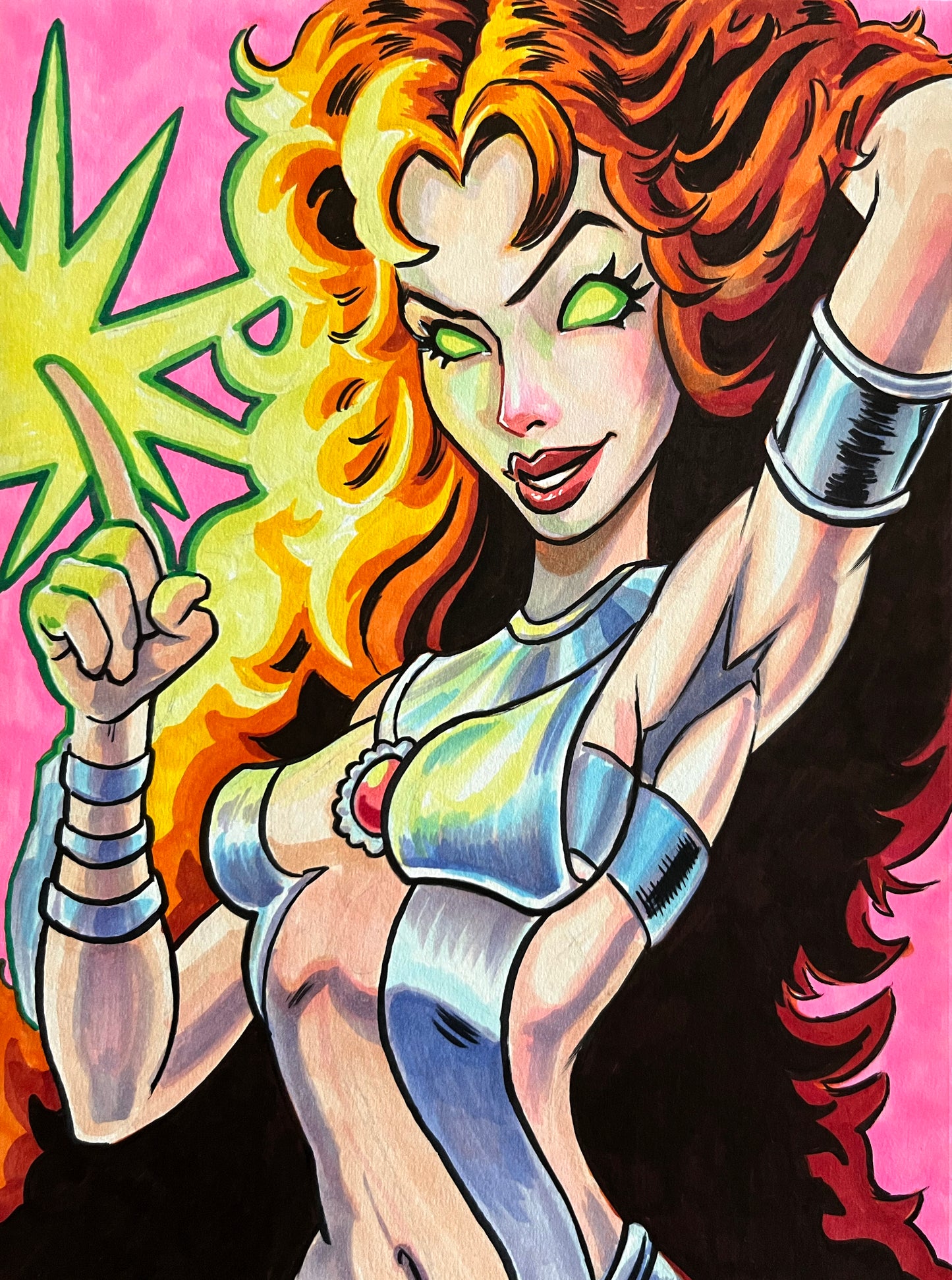 Starfire – 9×12 Original Fan Art Sketch