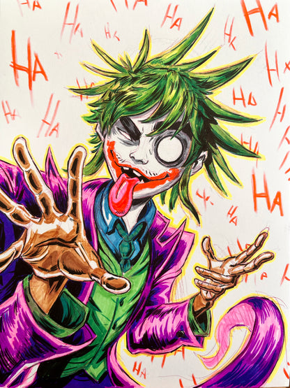 2-D Joker – 9×12 Original Sketch (SOLD)