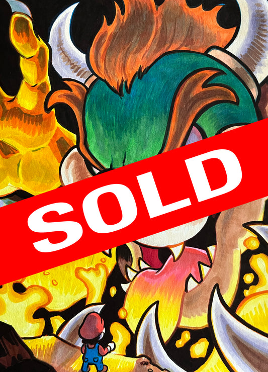 Bowser – 9×12 Original Fan Art Sketch