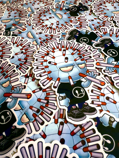 "Cighead" 2.5x3.5 Inch Vinyl Glossy Sticker