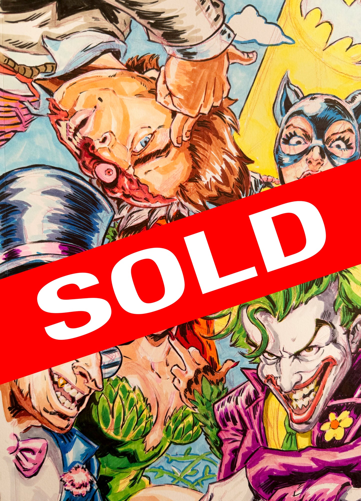 Batman Villains Squad – 9×12 Original Sketch (SOLD)