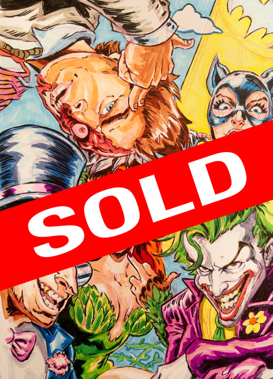 Batman Villains Squad – 9×12 Original Sketch (SOLD)