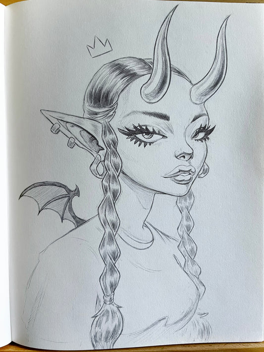 Demon Siren – 8.5x11 Original Sketch
