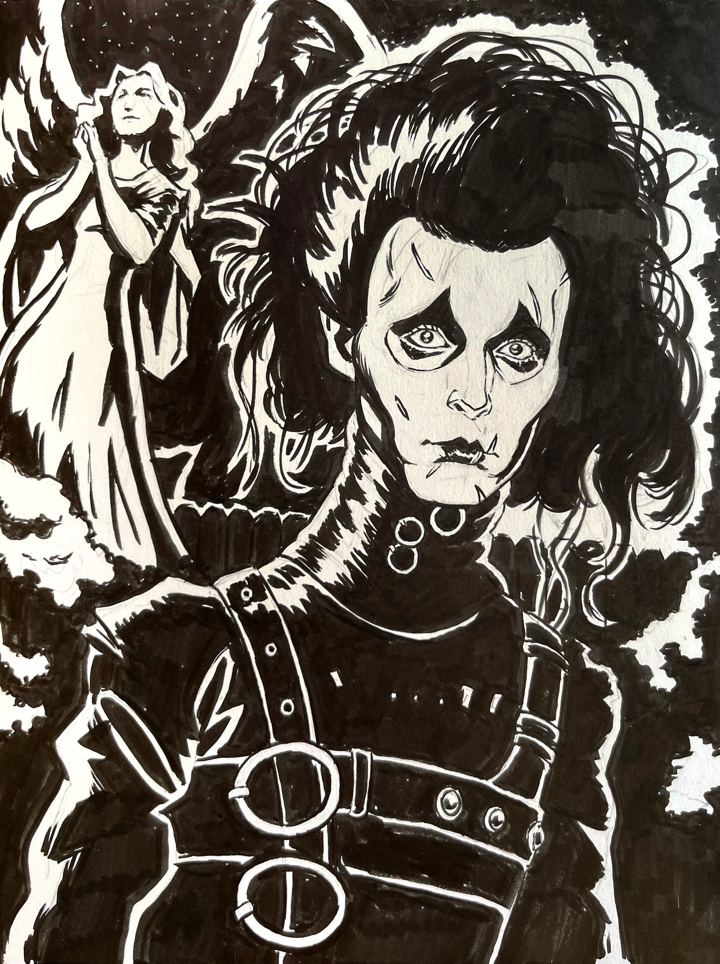 Edward Scissorhands – 9×12 Original Sketch