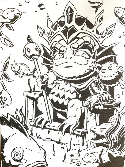 King of the Sea – 9×12 Original Sketch
