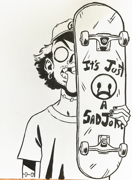 Reckless Skater – 9×12 Original Sketch