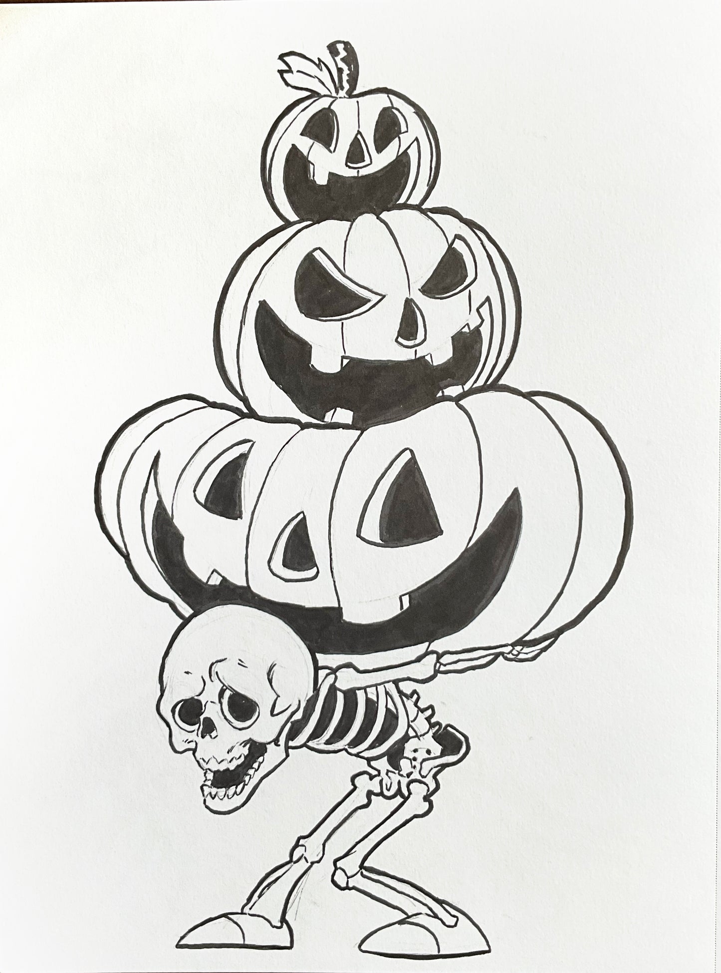 Heavy Pumpkins – 9×12 Original Sketch