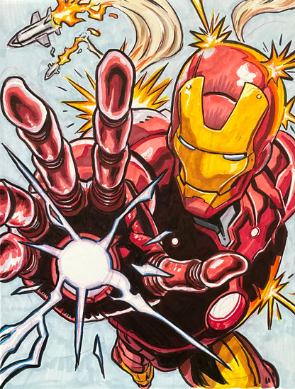 Ironman – 9×12 Original Fan Art Sketch (SOLD)