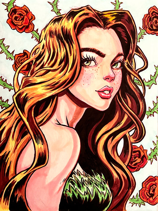 Poison Ivy – 9×12 Original Fan Art Sketch