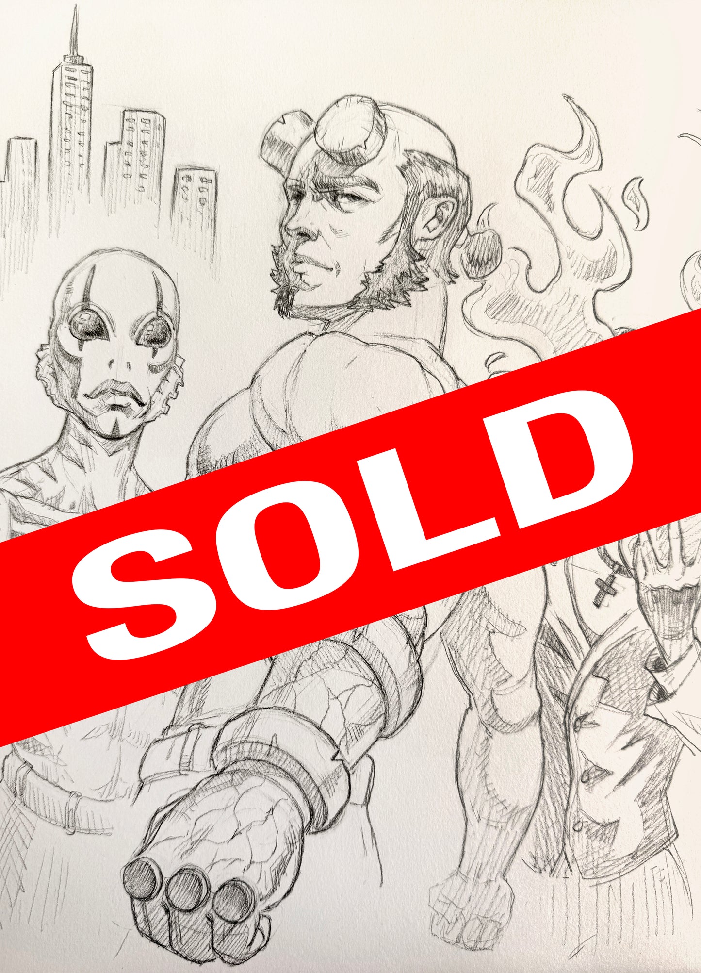 Hellboy – 9×12 Original Sketch (SOLD)