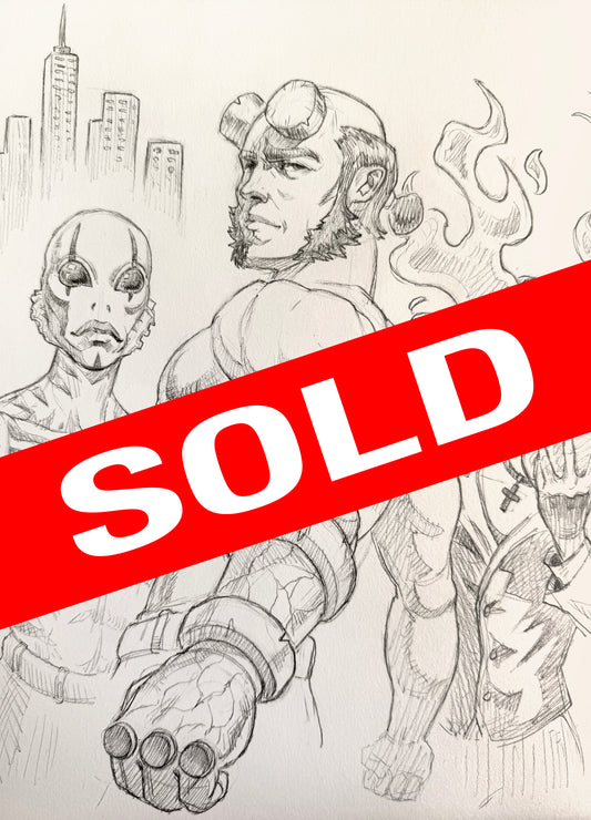 Hellboy – 9×12 Original Sketch (SOLD)