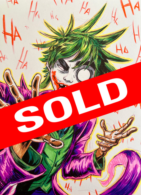 2-D Joker – 9×12 Original Sketch (SOLD)