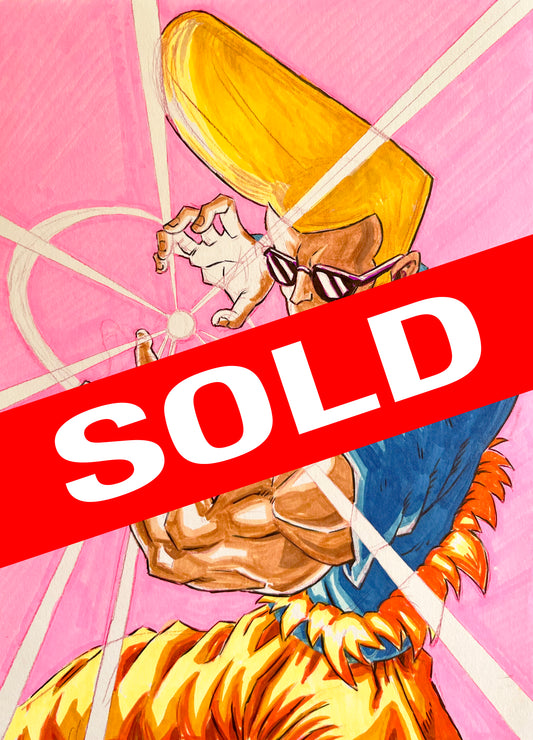 Johnny Bravo Dragonball – 9×12 Original Sketch (SOLD)