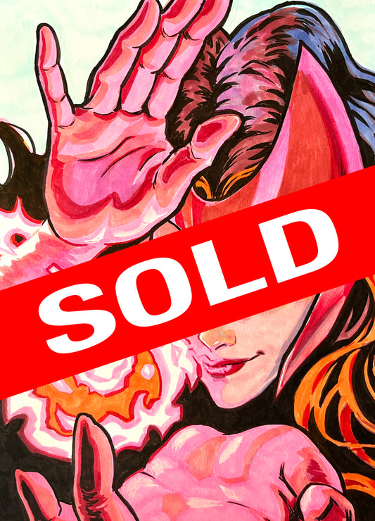 The Scarlet Witch– 9×12 Original Fan Art Sketch (SOLD)
