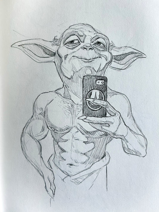 Sexy Yoda – 8.5x11 Original Sketch