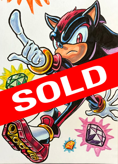 Shadow the Hedgehog – 9×12 Original Fan Art Sketch (SOLD)