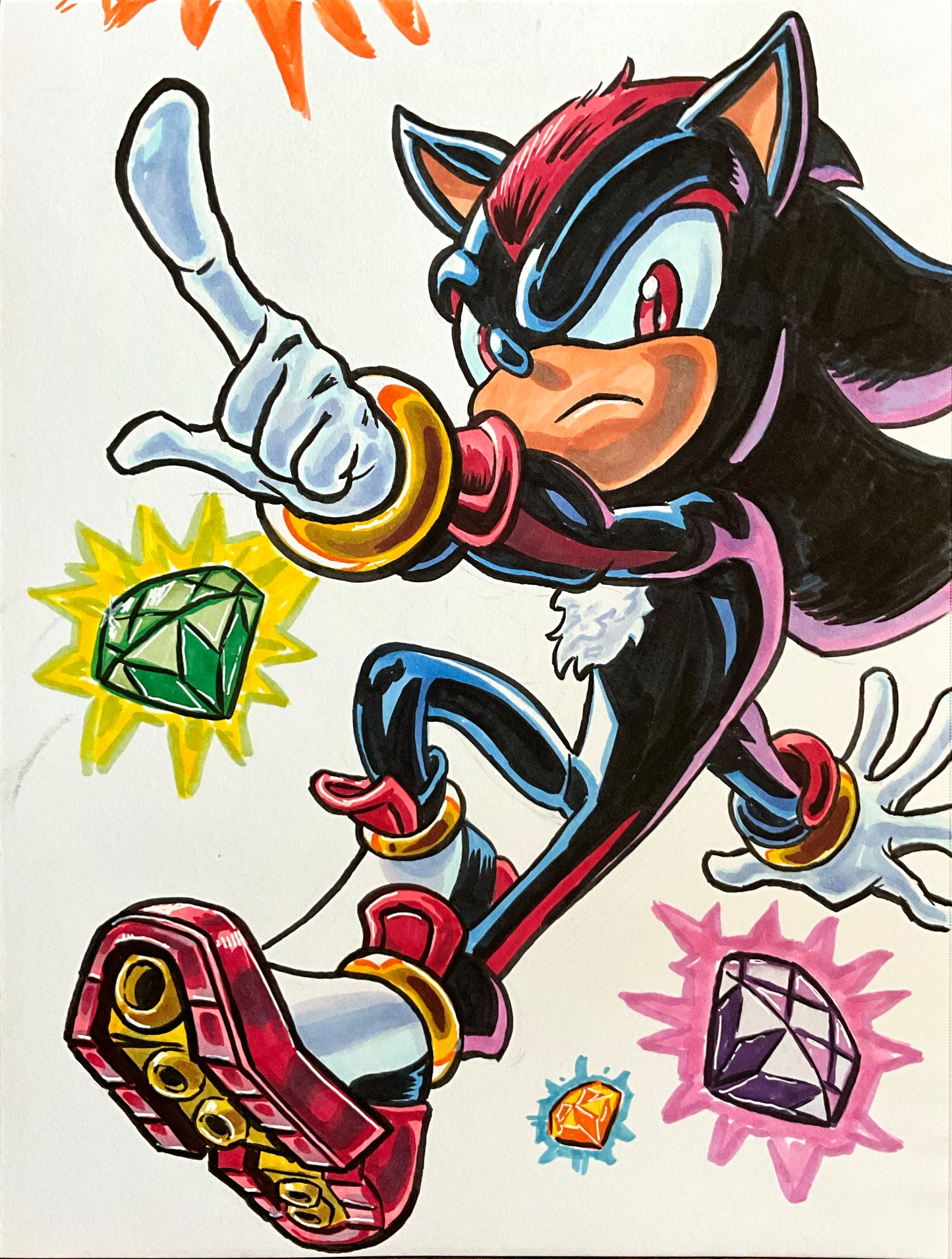 Shadow the Hedgehog – 9×12 Original Fan Art Sketch (SOLD)