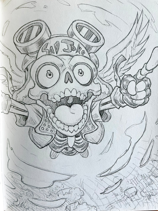 Skelly Pilot – 8.5x11 Original Sketch