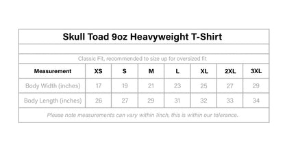 "Skull Toad" 9oz Heavyweight Black T-shirt