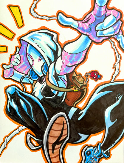 Spider-Gwen– 9×12 Original Fan Art Sketch (SOLD)