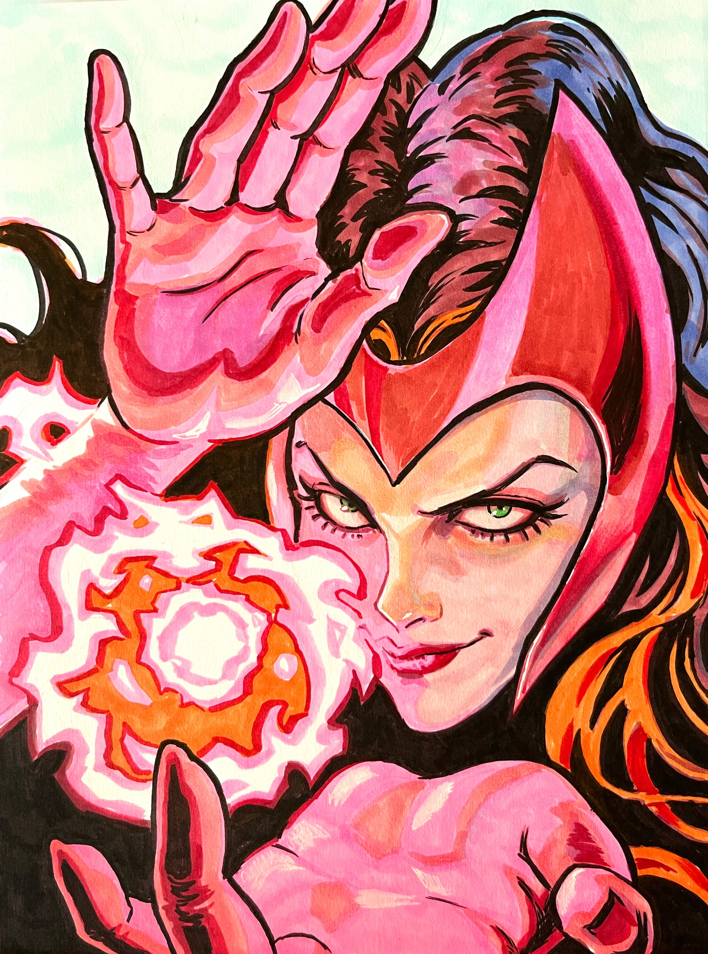 The Scarlet Witch– 9×12 Original Fan Art Sketch (SOLD)