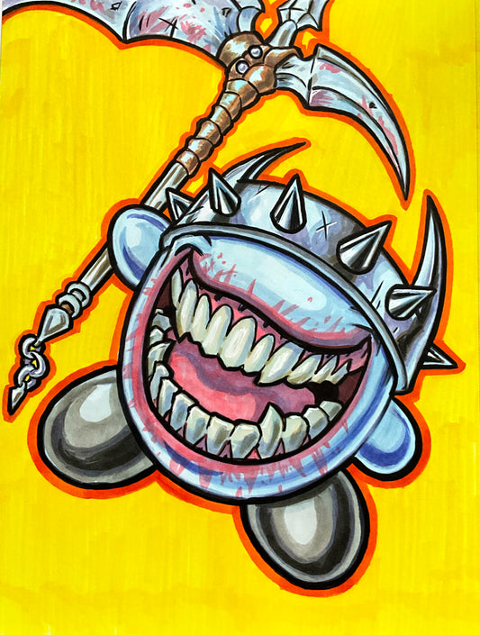 The Kirby Who Laughs – 9×12 Original Sketch