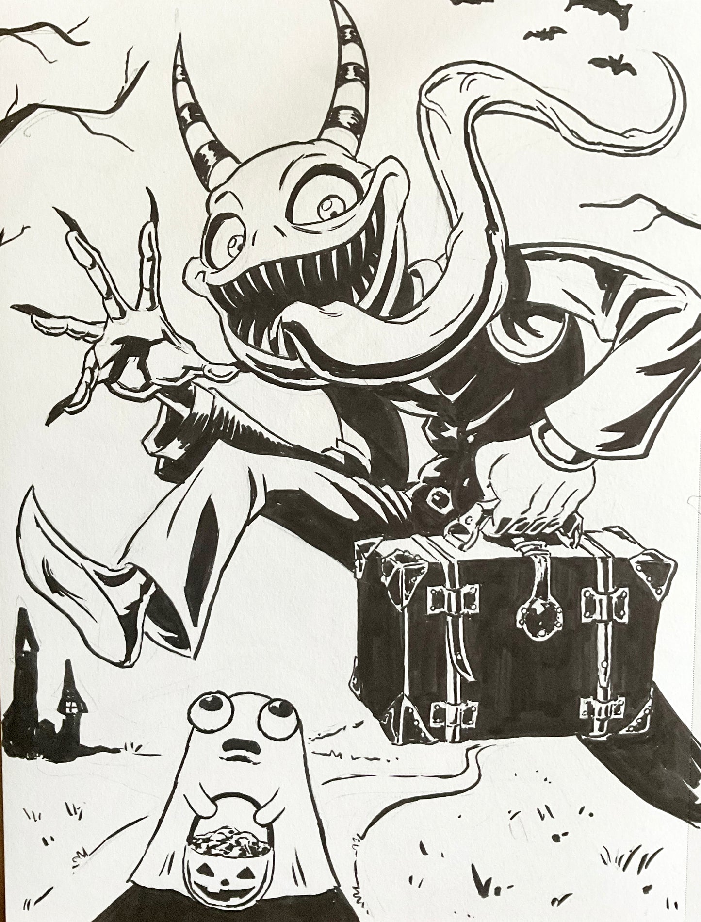 Traveling Demon – 9×12 Original Sketch
