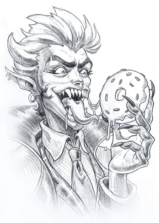 "Vampire and His Donut" 5x7 Print