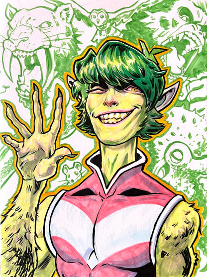 Beast Boy – 9×12 Original Fan Art Sketch (SOLD)