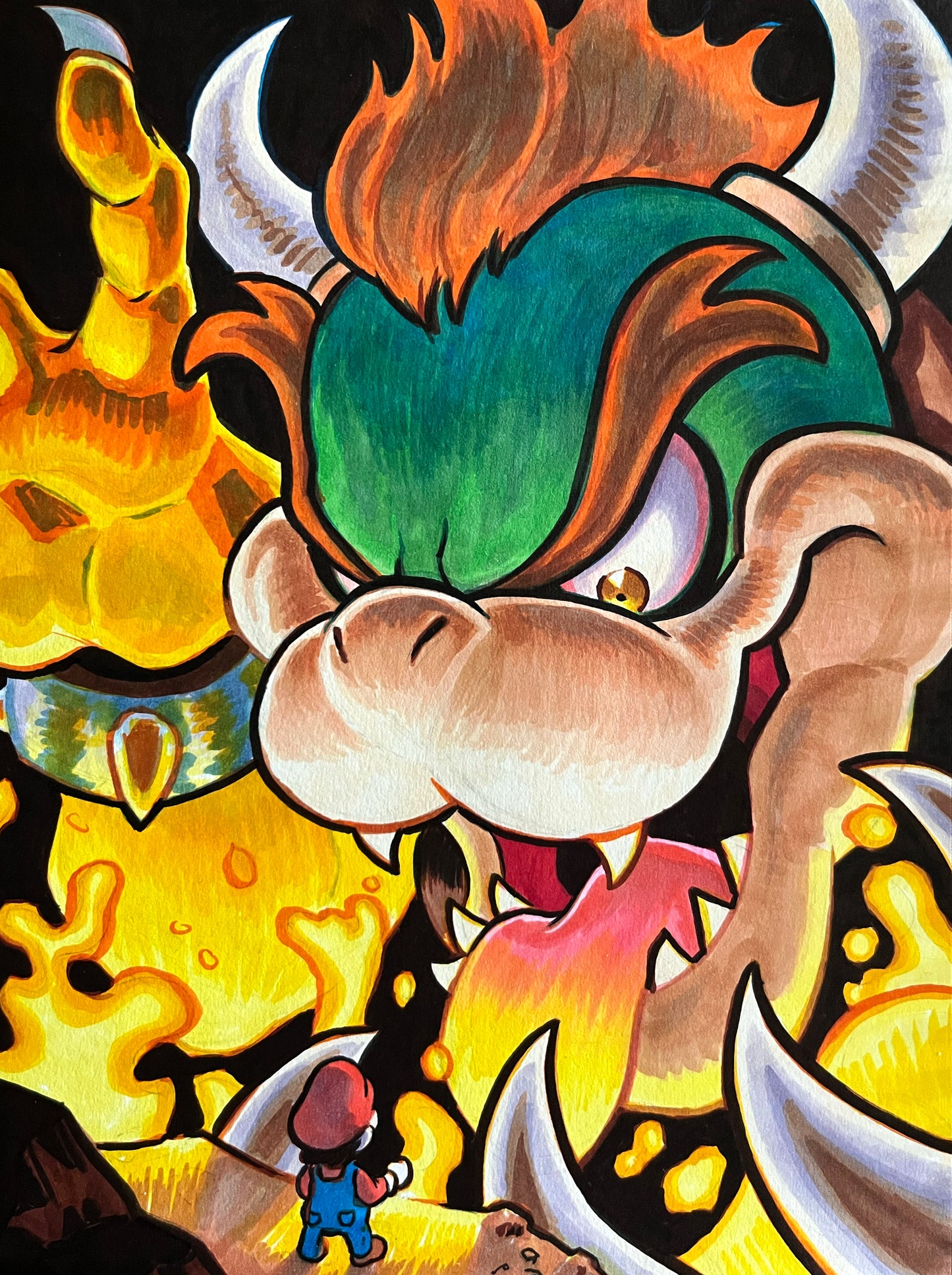 Bowser – 9×12 Original Fan Art Sketch