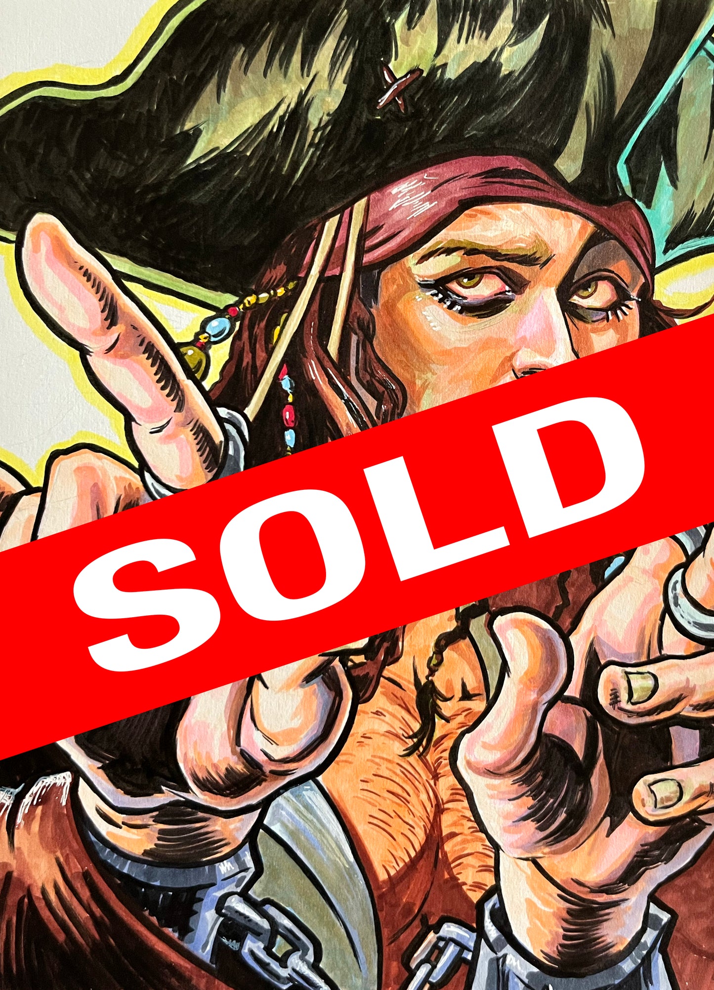Captain Jack Sparrow– 9×12 Original Fan Art Sketch (SOLD)