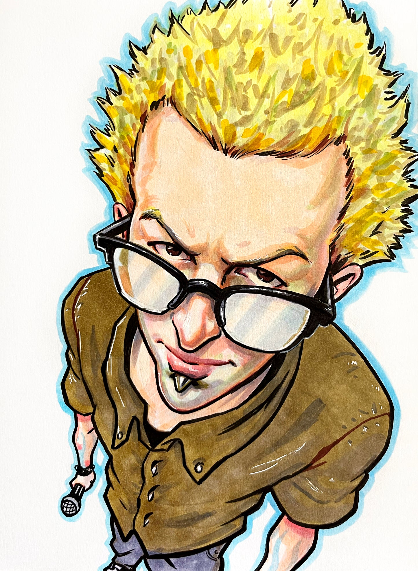 Chester Bennington – 9×12 Original Fan Art Sketch