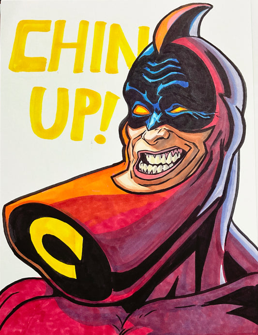 The Crimson Chin– 9×12 Original Sketch