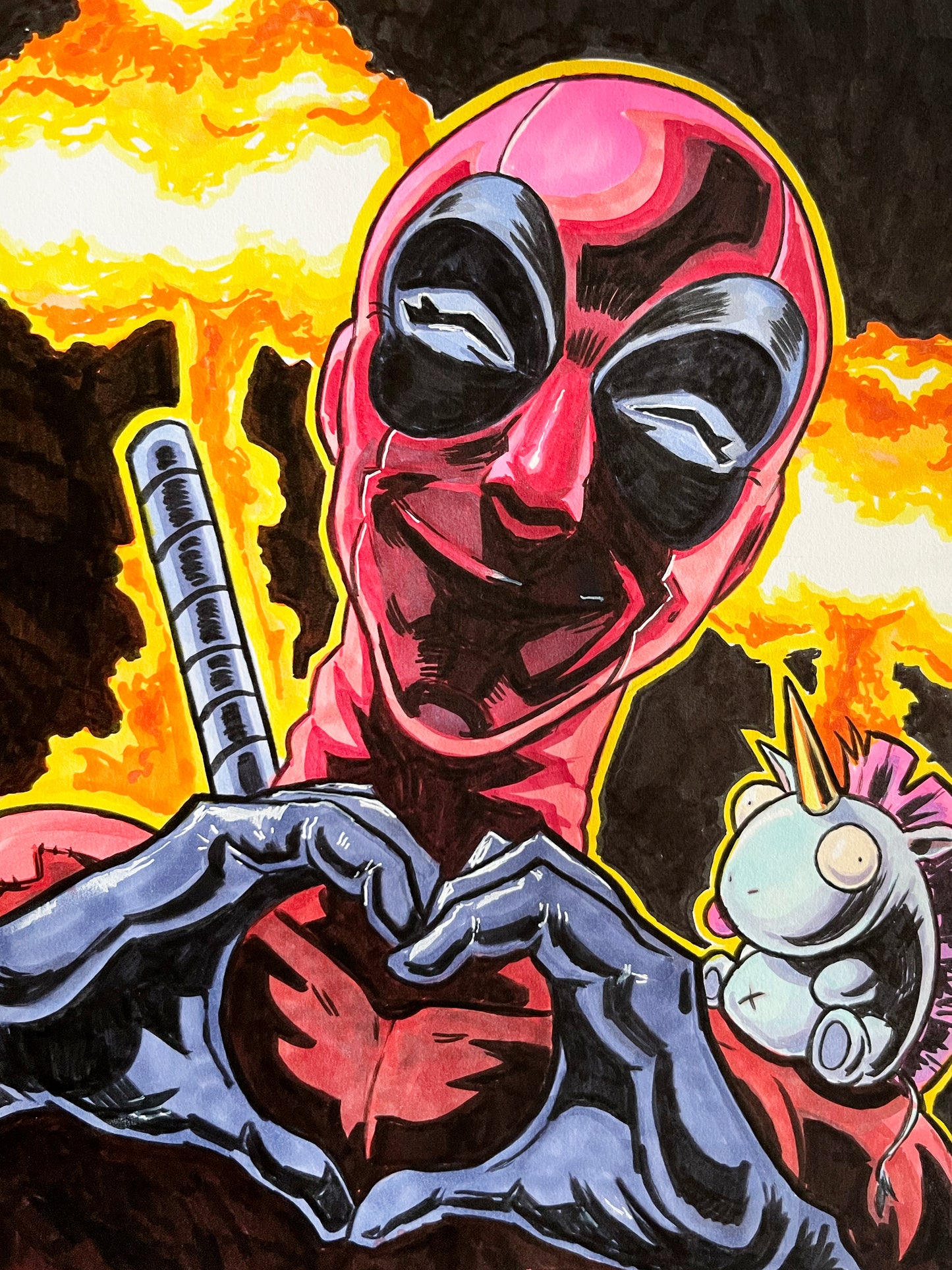 Deadpool– 9×12 Original Fan Art Sketch