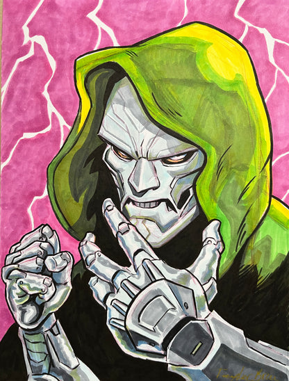Dr. Doom – 9×12 Original Fan Art Sketch (SOLD)